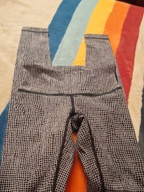 lululemon athletica Black and White Grid Print Leggings